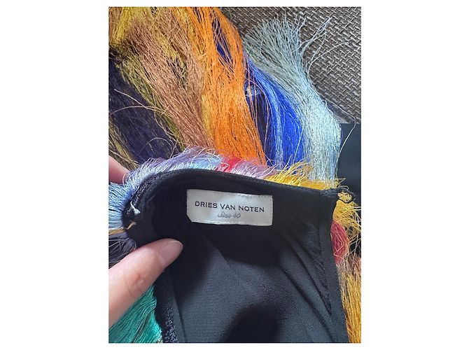 Dries Van Noten Top Multicolore con Frange Nero - vista 8