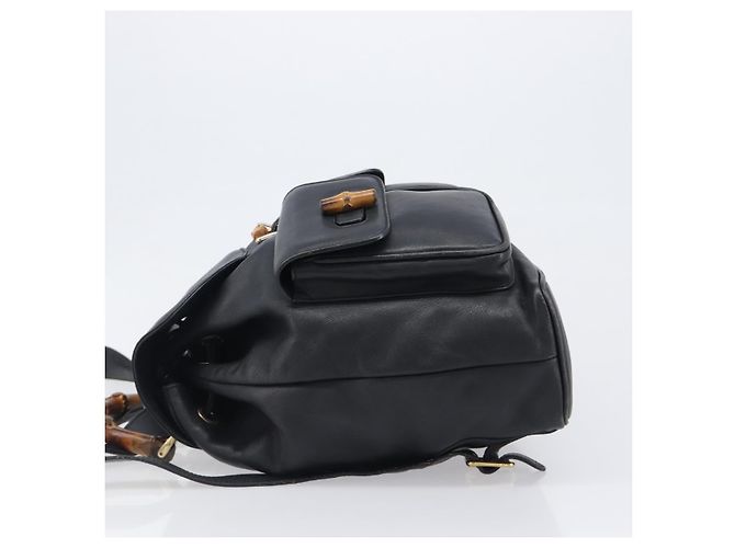 Gucci Vintage Bamboo Leather Medium Noir - vue 4