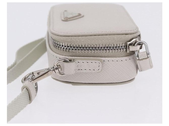 Borsa a tracolla Prada Brique Camera in pelle Saffiano Beige - vista 4