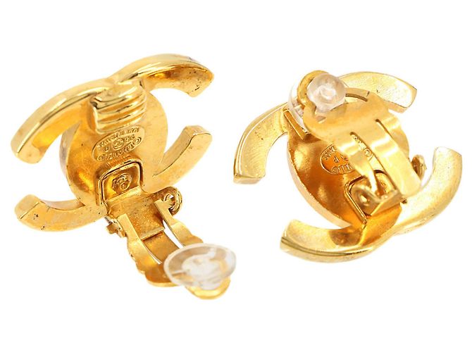 Chanel Coco Mark Turnlock Clip-Ohrringe Golden - Ansicht 3