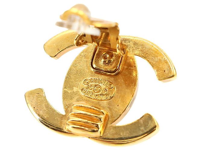 Chanel Coco Mark Turnlock Clip-Ohrringe Golden - Ansicht 4
