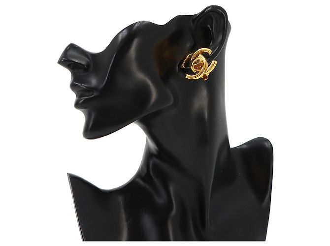 Chanel Coco Mark Turnlock Clip-Ohrringe Golden - Ansicht 5