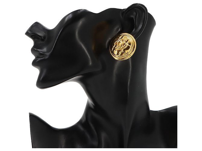 Chanel Coco Mark Gold Clip-On Ohrringe Golden - Ansicht 6