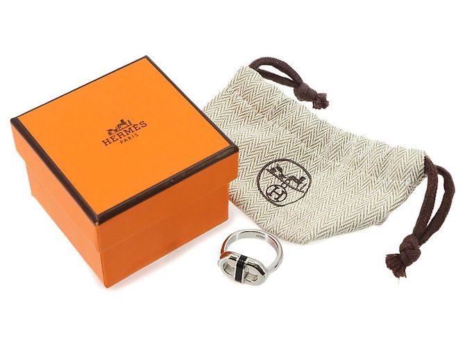 Hermès Hermes Maillon T62 Ring Black Silvery - view 2