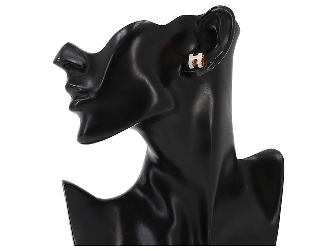 Hermès Orecchini Hermes Pop H in White e Rose Gold Bianco D'oro - vista 7