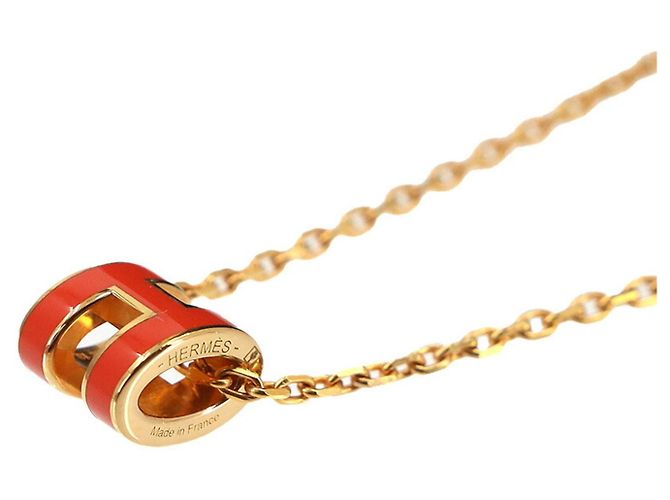 Hermès Collana Hermes Mini Pop H in Capucine e Oro D'oro - vista 4