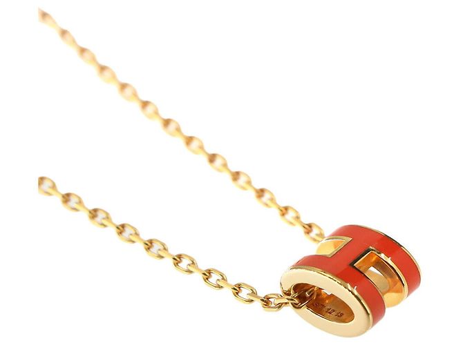 Hermès Collana Hermes Mini Pop H in Capucine e Oro D'oro - vista 5