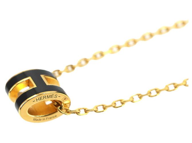 Hermès Collana Hermes Mini Pop H in Nero e Oro D'oro - vista 4