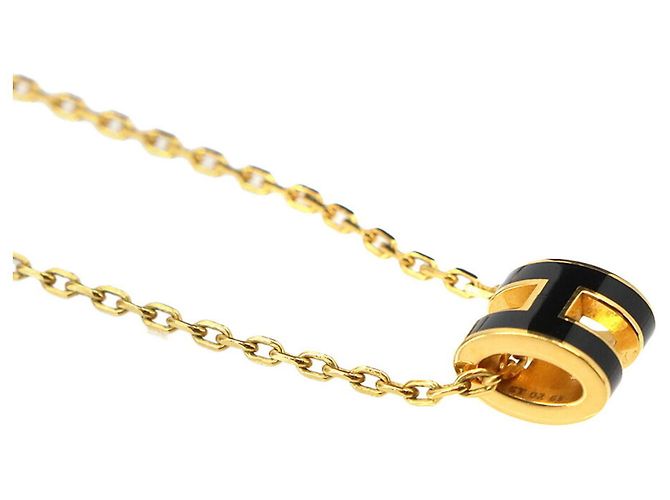 Hermès Collana Hermes Mini Pop H in Nero e Oro D'oro - vista 5