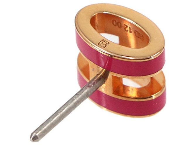 Hermès Boucles d'oreilles Mini Pop H Stud Hermes Rose Doré - vue 4