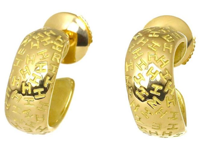 Hermès Orecchini Hermes Toubou H in oro giallo 18K - vista 2