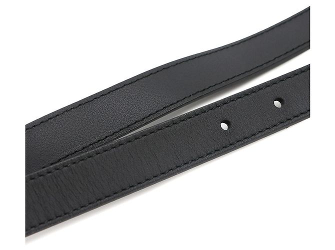 Cinturón de cuero Gucci Double G Negro Dorado - vista 4