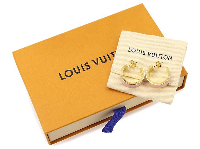 Louis Vuitton Nanogram Emaille-Ohrringe Pink Golden - Ansicht 2