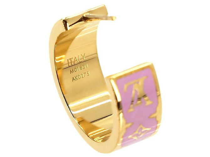 Louis Vuitton Nanogram Emaille-Ohrringe Pink Golden - Ansicht 5