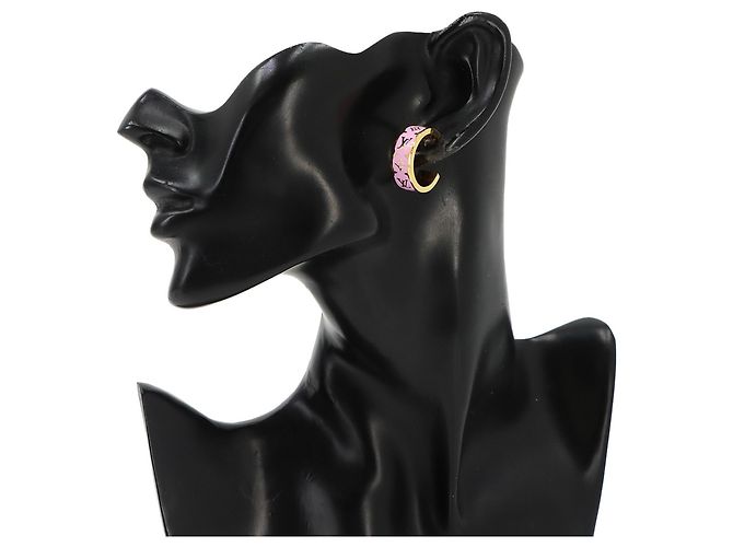 Louis Vuitton Nanogram Emaille-Ohrringe Pink Golden - Ansicht 6