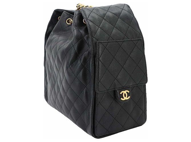 Borsa a tracolla Chanel 25 Medium Chain Nero - vista 4