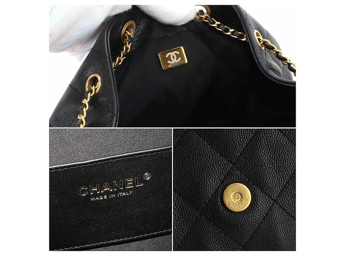 Borsa a tracolla Chanel 25 Medium Chain Nero - vista 8