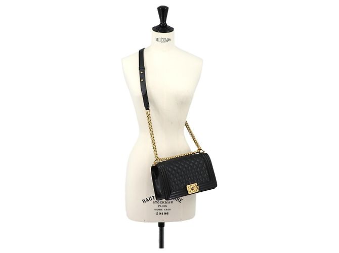 Borsa a tracolla Chanel Boy Chain Nero - vista 9