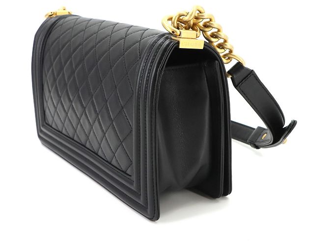Chanel Boy Chain Shoulder Handbag Black - view 4
