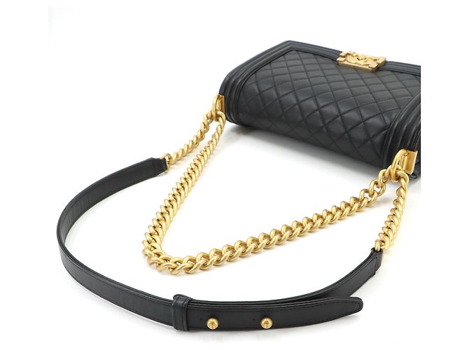 Chanel Boy Chain Shoulder Handbag Black - view 6