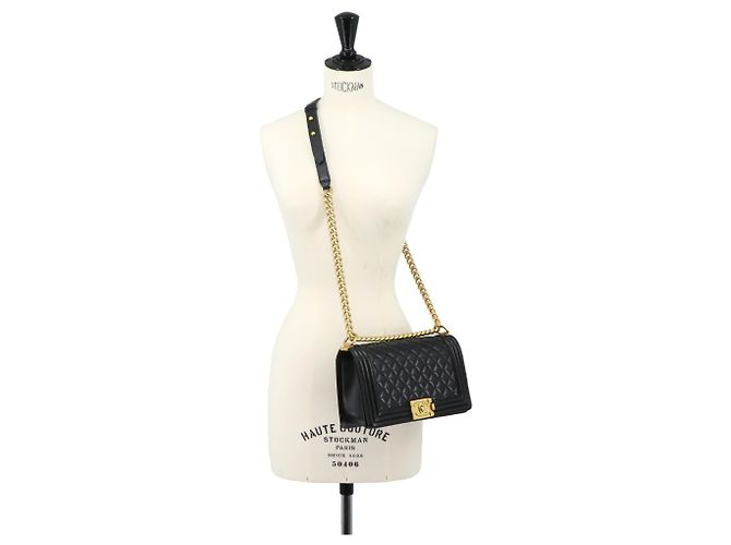 Borsa a tracolla Chanel Boy Chain Nero - vista 10