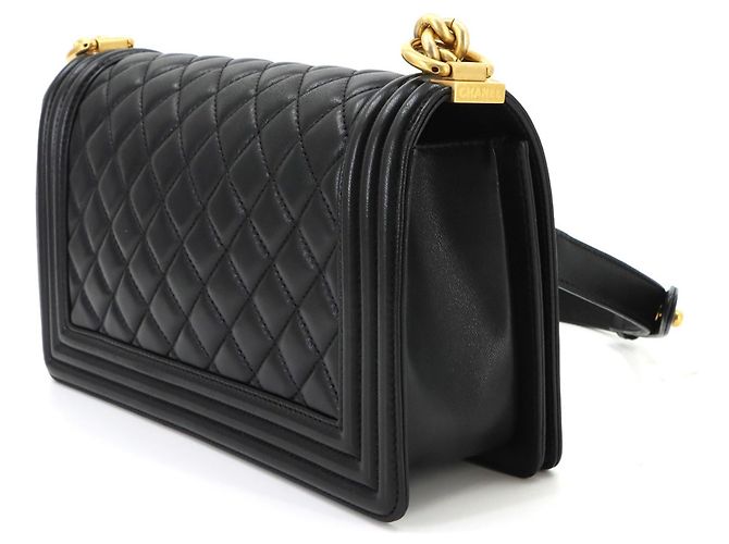 Borsa a tracolla Chanel Boy Chain Nero - vista 4
