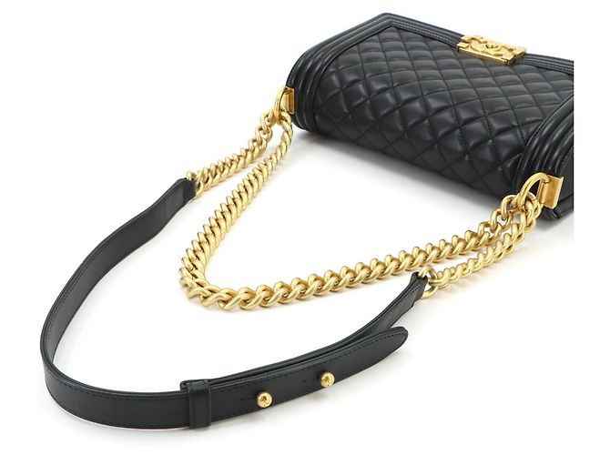 Borsa a tracolla Chanel Boy Chain Nero - vista 6