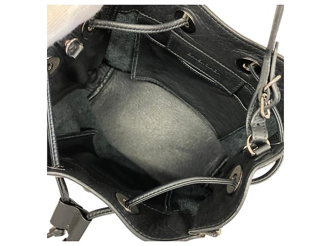 Balenciaga Paper Plate Handtasche aus schwarzem Leder - Ansicht 6