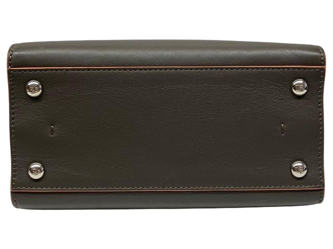 Borsa a mano in pelle Fendi Petite Trois Jours Marrone Verde Arancione - vista 3