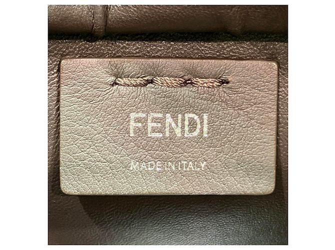 Borsa a mano in pelle Fendi Petite Trois Jours Marrone Verde Arancione - vista 4