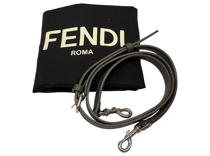 Borsa a mano in pelle Fendi Petite Trois Jours Marrone Verde Arancione - vista 5
