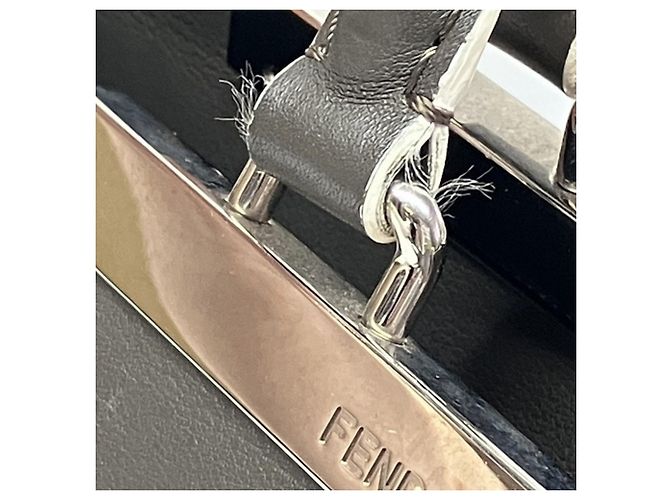 Borsa a mano in pelle Fendi Petite Trois Jours Marrone Verde Arancione - vista 9