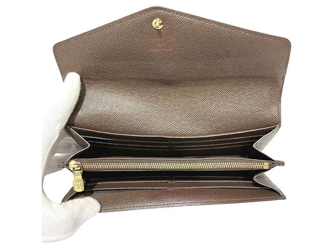 Sarah Cartera larga Louis Vuitton Damier Canvas Castaño - vista 3