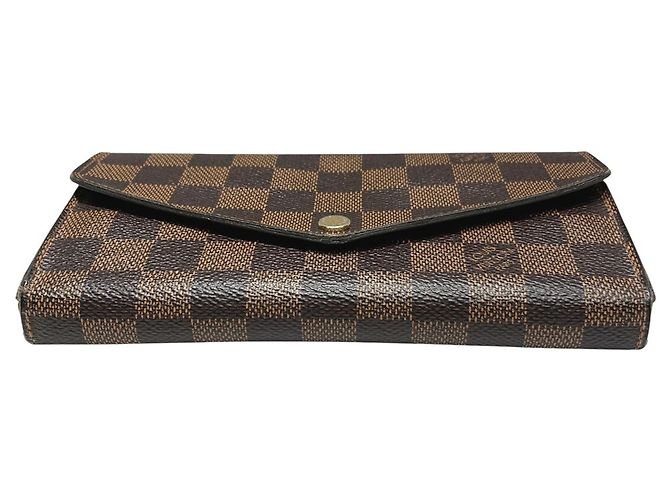 Sarah Cartera larga Louis Vuitton Damier Canvas Castaño - vista 9