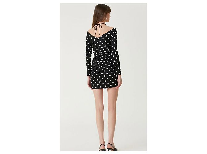 Dolce & Gabbana Seidenkleid mit Polka Dots Schwarz Weiß - Ansicht 4