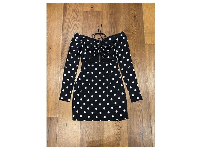 Dolce & Gabbana Seidenkleid mit Polka Dots Schwarz Weiß - Ansicht 5