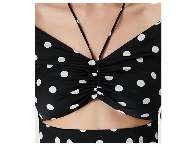 Dolce & Gabbana Seidenkleid mit Polka Dots Schwarz Weiß - Ansicht 8
