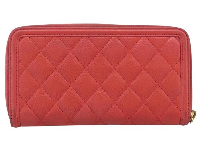 Chanel Filigree Zip Around Quilted Caviar Long Arancione - vista 2