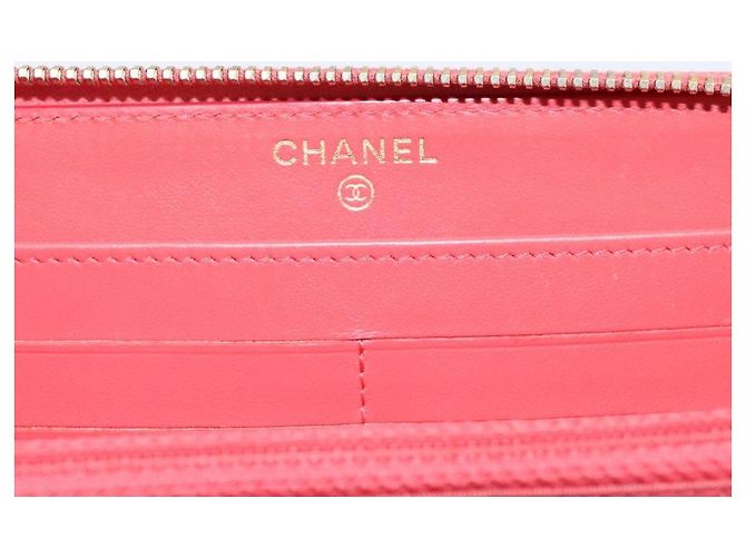 Chanel Filigree Zip Around Quilted Caviar Long Arancione - vista 6