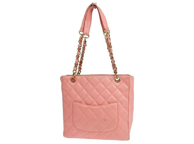 Chanel Petite Shopping Quilted Caviar Large Rosa - vista 2
