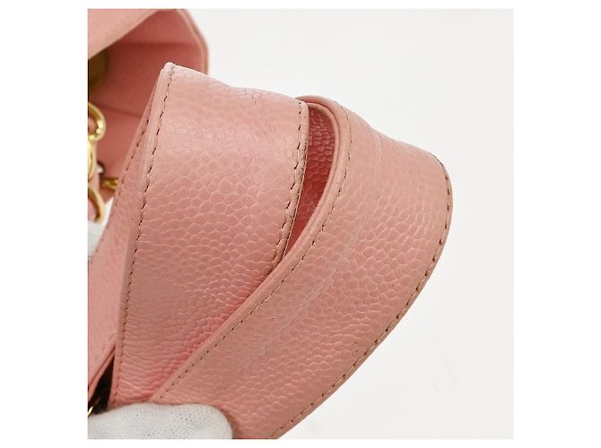 Chanel Petite Shopping Quilted Caviar Large Rosa - vista 6