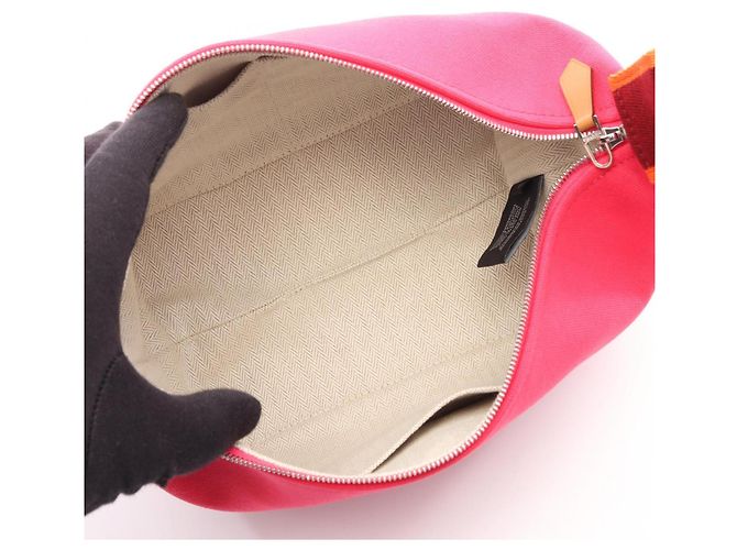 Hermès Borsa Hermes Bride à Bracque PM Rosa Arancione Bordò - vista 3