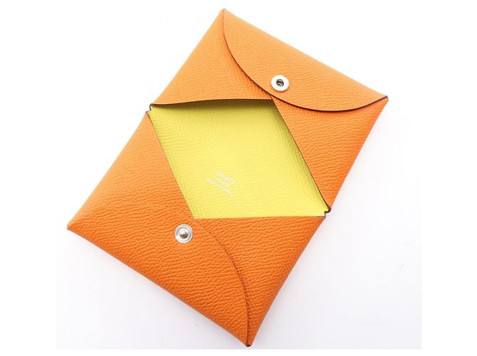 Hermès Monedero Hermes Calvi Verso Dorado Naranja - vista 3