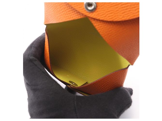 Hermès Monedero Hermes Calvi Verso Dorado Naranja - vista 4