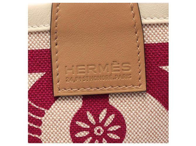 Hermès Borsa Tote Hermes Steeple 25 in Ecru Rose Purple Chai Marrone Beige Porpora - vista 4