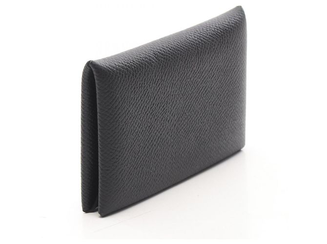 Hermès Hermes Calvi Wallet in Black Epsom Leather - view 2