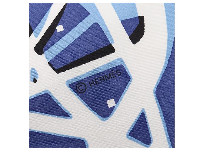 Hermès Pañuelo de seda Hermes Carre 90 Caleche Elastique Azul Multicolor - vista 2