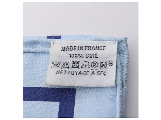 Hermès Pañuelo de seda Hermes Carre 90 Caleche Elastique Azul Multicolor - vista 3