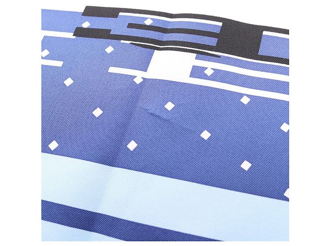 Hermès Pañuelo de seda Hermes Carre 90 Caleche Elastique Azul Multicolor - vista 5