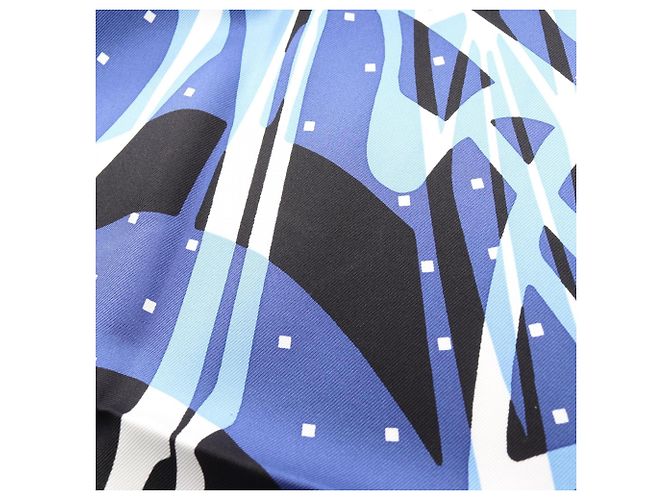Hermès Pañuelo de seda Hermes Carre 90 Caleche Elastique Azul Multicolor - vista 6